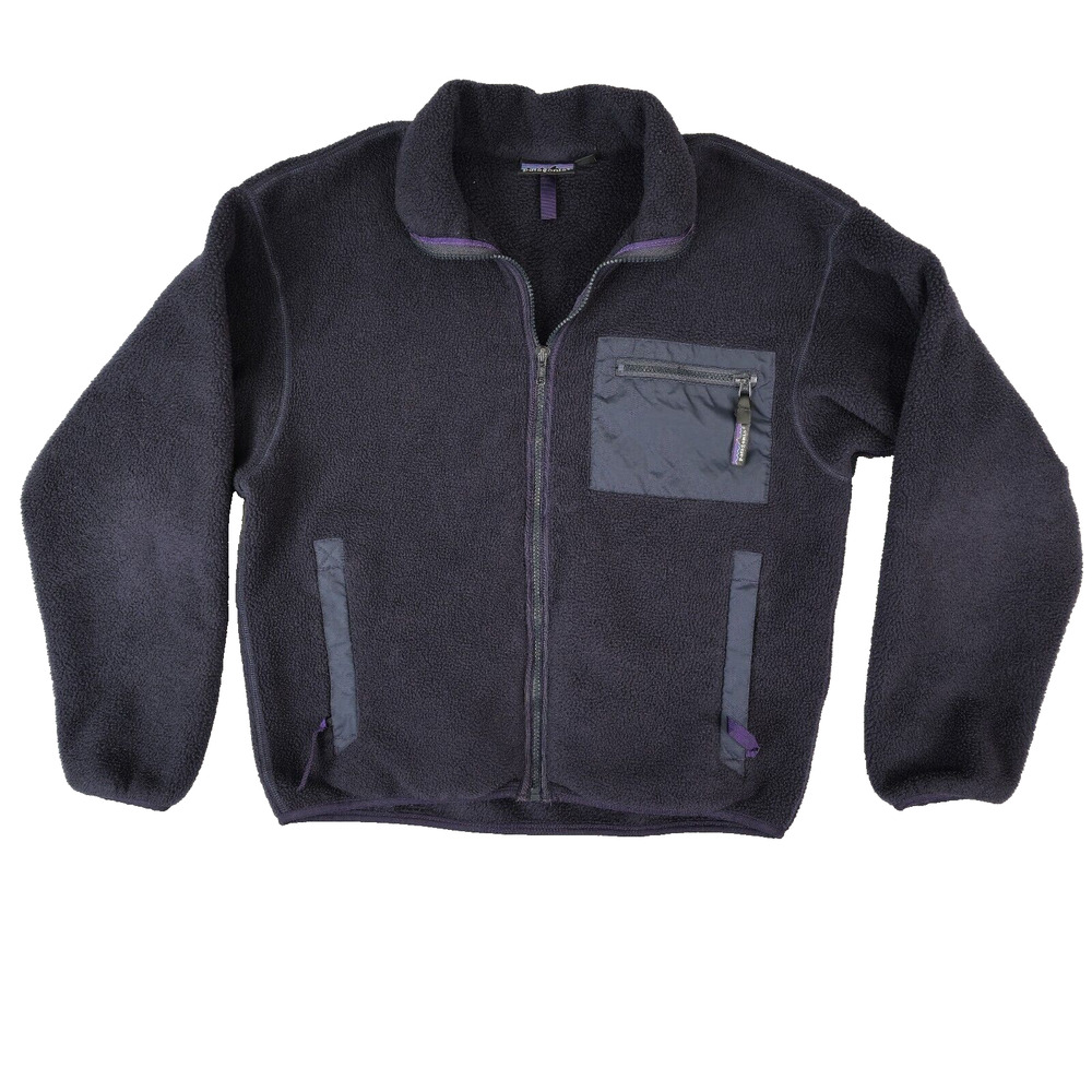 Vtg Patagonia Synchilla Blue Fleece Jacket Womens Size 10 Full Zip 90s USA Retro